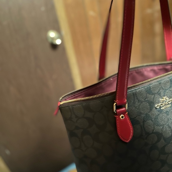 XL Coach tote brown and red - Picture 12 of 12